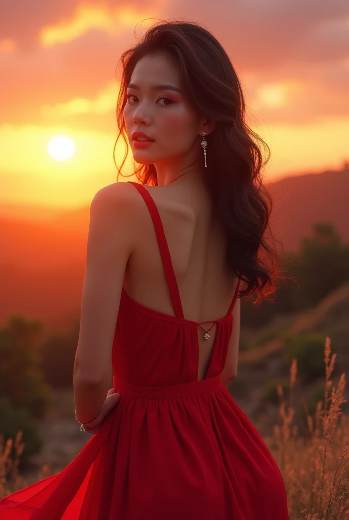 Highest quality　Celebrities　Thai Women　Beauty　sexy　glamorous　sunset