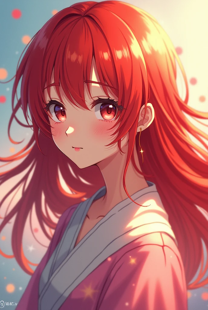 red haired anime girl
