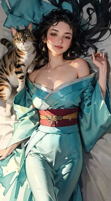 (Watercolor style:1.2), (Muted Tone:1.3), Delicate, Detail, Masterpiece,(colorful)illustration
(best quality:1.2),intricate details, newest, edo,cat,darknight,midnight,
Fantasy world, high leg kimono, attractive, shoulders, thighs,
Living kimono, talking with kimono, moving kimono, discussion heated, fun, several cats in kimono at my feet,
view from above, close up, Calm soothing look, Warm happy reassuring smile,
dynamic angle, dynamic pose, close up,
Artistic masterpieces that will go down in history, ,1girl, seductive, delicate,translucent, made of water