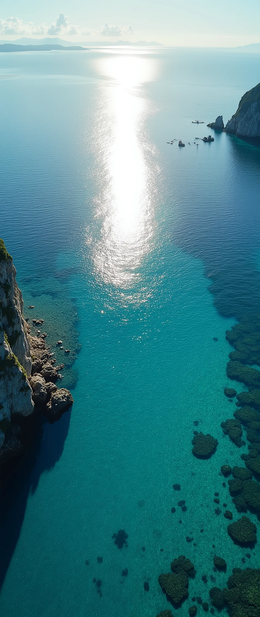 (masterpiece:1.2,Exceptional Quality,mirror-like,Cinematic Experience),8k,wallpaper,(Shooting from above:2.0),Japan,Okinawa,The ocean is so clear,Beautiful sea,(Diffuse reflection of light:2.0),(Dynamic Angles:2.0),sun,summer