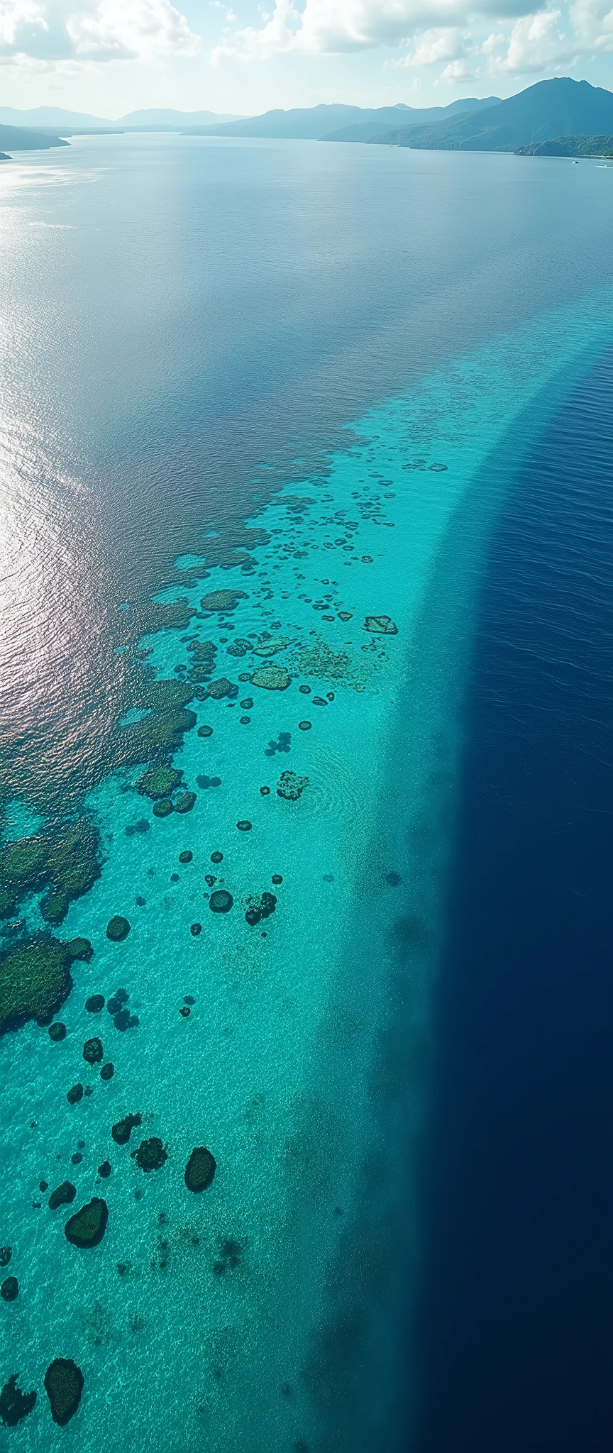 (masterpiece:1.2,Exceptional Quality,mirror-like,Cinematic Experience),8k,wallpaper,(Shooting from above:2.0),Japan,Okinawa,The ocean is so clear,Beautiful sea,(Diffuse reflection of light:2.0),(Dynamic Angles:2.0),sun