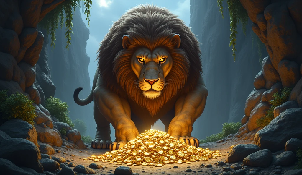 But the lion was also a miser, who didn't like to share his belongings with anyone.