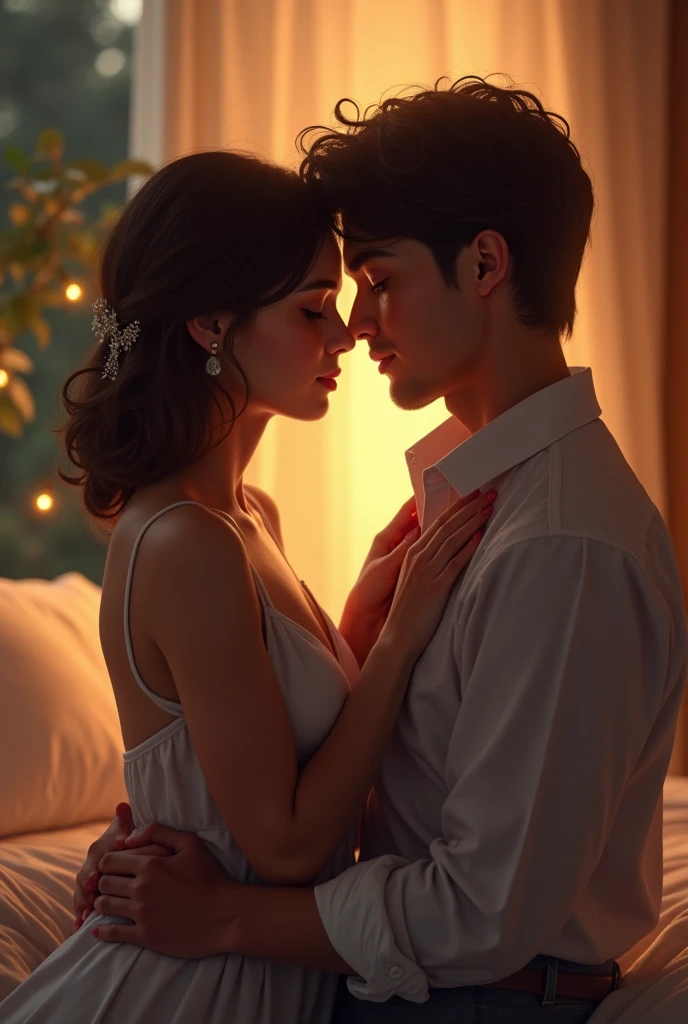 a couple touching each other 