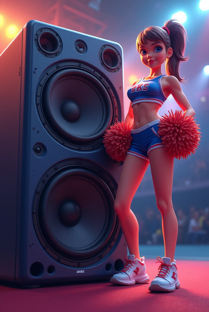 subwoofer, cheerleader girl