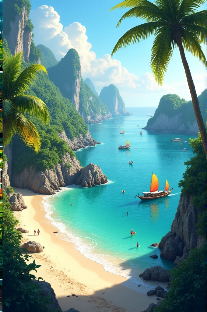 Vietnam sea and island country theme