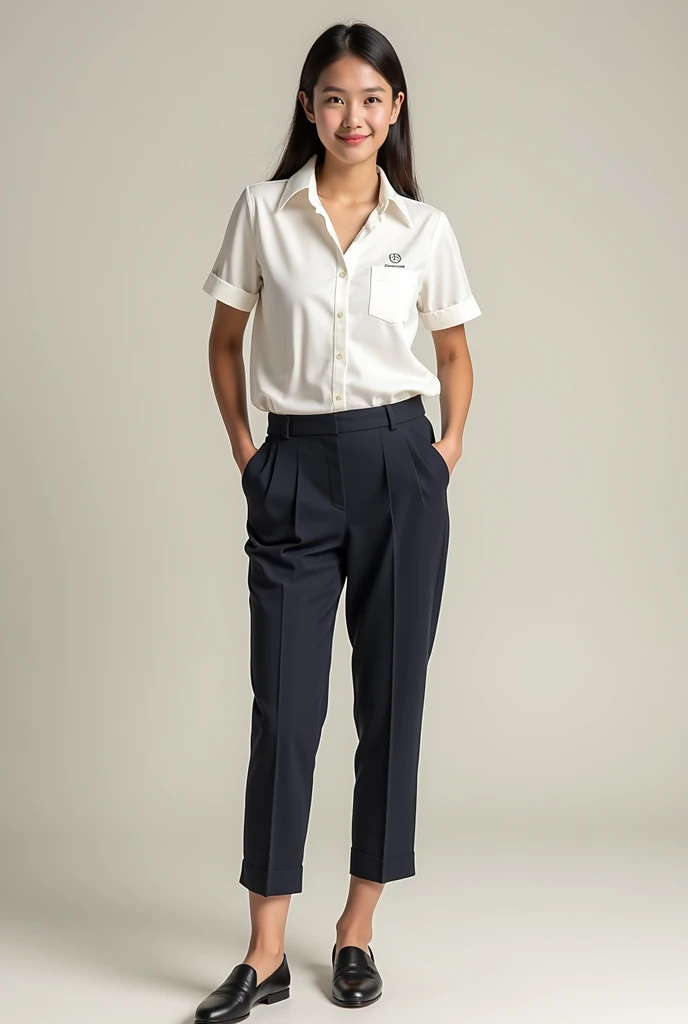 Internship uniform for business student, suitable for Philippine weather. Mock up