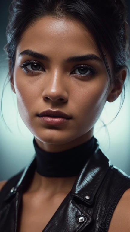Foto RAW, 25 year old Brazilian, dark make-up, hyperdetailed photograph, smooth light, Portrait of head and shoulders, cover,| (darkness:1.1), clouds, deep shadow, darkness, awarded photo, extremely detaild, incredible, fine-details, absurdrez, perfect beautiful woman extremely detaild, olhos e rosto extremamente symmetrical, extremely detailds, symmetrical, sharp piercing eyes lumen lighting, detailed clothing, smooth and glowing thin skin, subsurface brightness, [ (Psychedelic Paint Colors Color Burst: 1.21): : 0.15], Nikon D850 4 Camera Kodak Portra 400 Lens F1 Photography Film.6 Rich Colors Hyper-realistic Texture Realistic Lighting Dramatic Trending from Unreal Engine in Artstation Cinestill 800 Tungsten, Style-Neeko , (Good Heart: 0.7), (modest: 0.8 ), glad, excitado, (Rude: 0.8), parted lips, close portrait style-magic swirl
