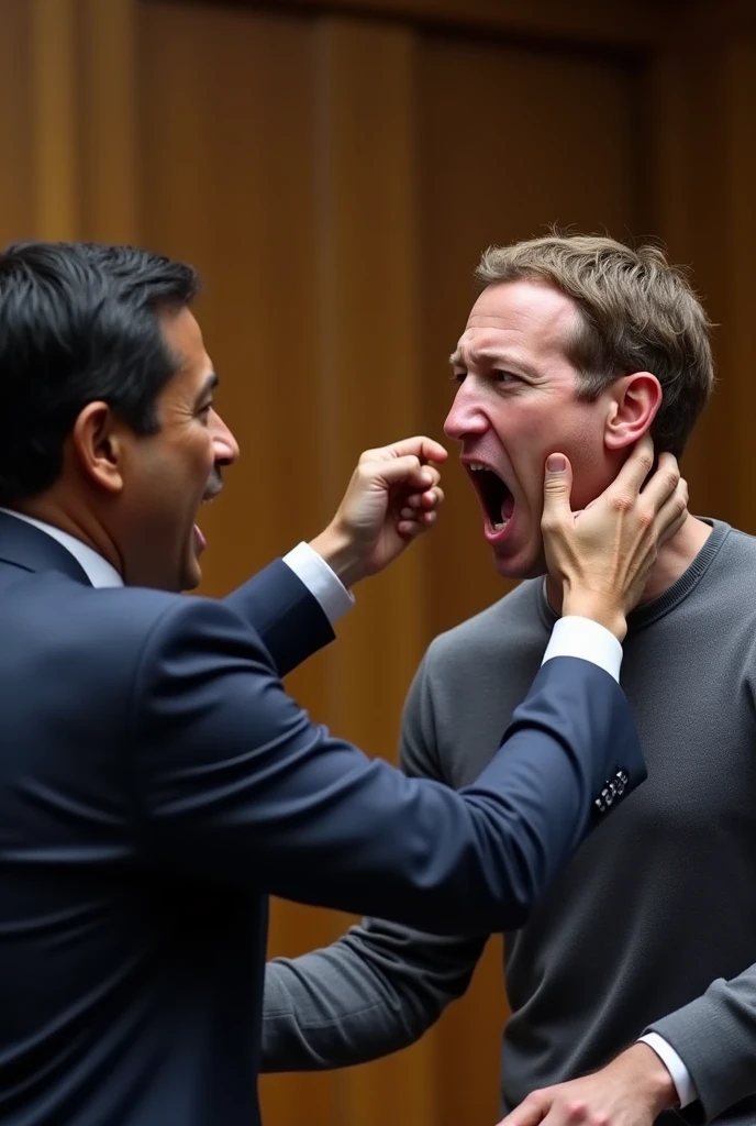 Mark Zuckerberg slapping Bangladesh ex ict minister polok with a anger face