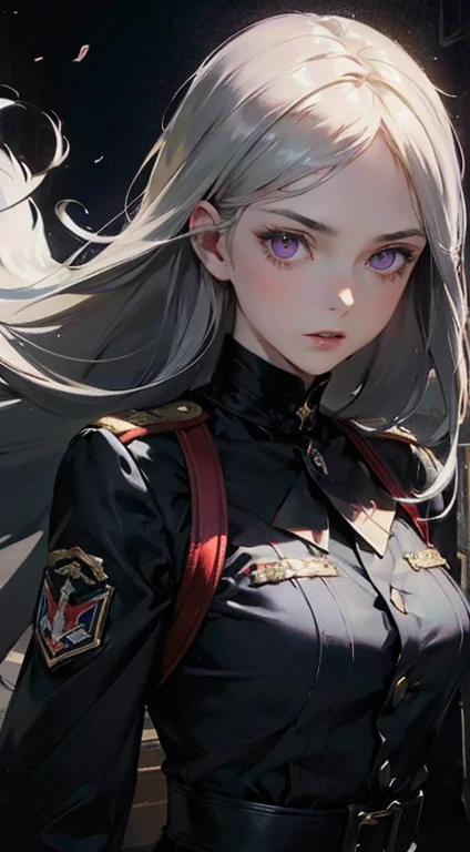 (((masterpiece))), (((best quality))), ((ultra-detailed)), (illustration), ((an extremely delicate and beautiful)),extremely detailed cg unity 8k wallpaper,(add_detail:1),1 girl,white hair, purple eyes,
,pale skin:1.6,white long hair, {{one length long hair}}
{{{Girl in military uniform Nazi }}} , calm expression, dark fantasy background, steampunk,insanevoid,
Black Thunder,
black tornado,insanevoid, glowing eyes, extra eyes, horror \(theme\),r1ge,,OuterWorldAI,insanevoid, glowing eyes, extra eyes, horror \(theme\),OuterWorldAI,r1ge