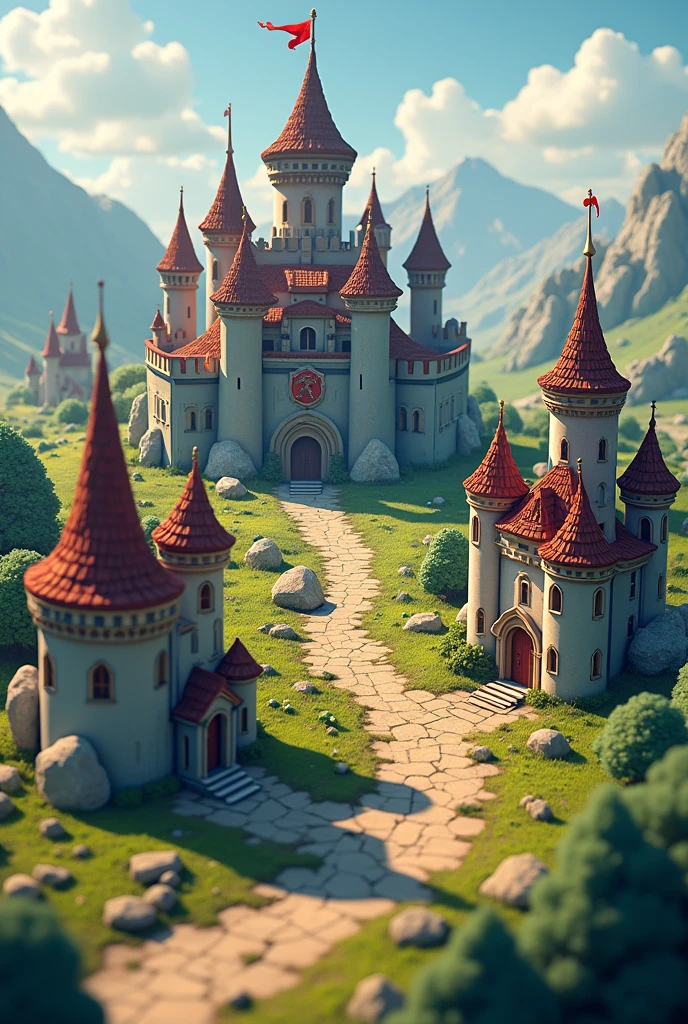 Last War game in war between miniature castles, all castles with the same strength and sizes, with 2D game graphics with the alliance initials written &#39;atL&#39;