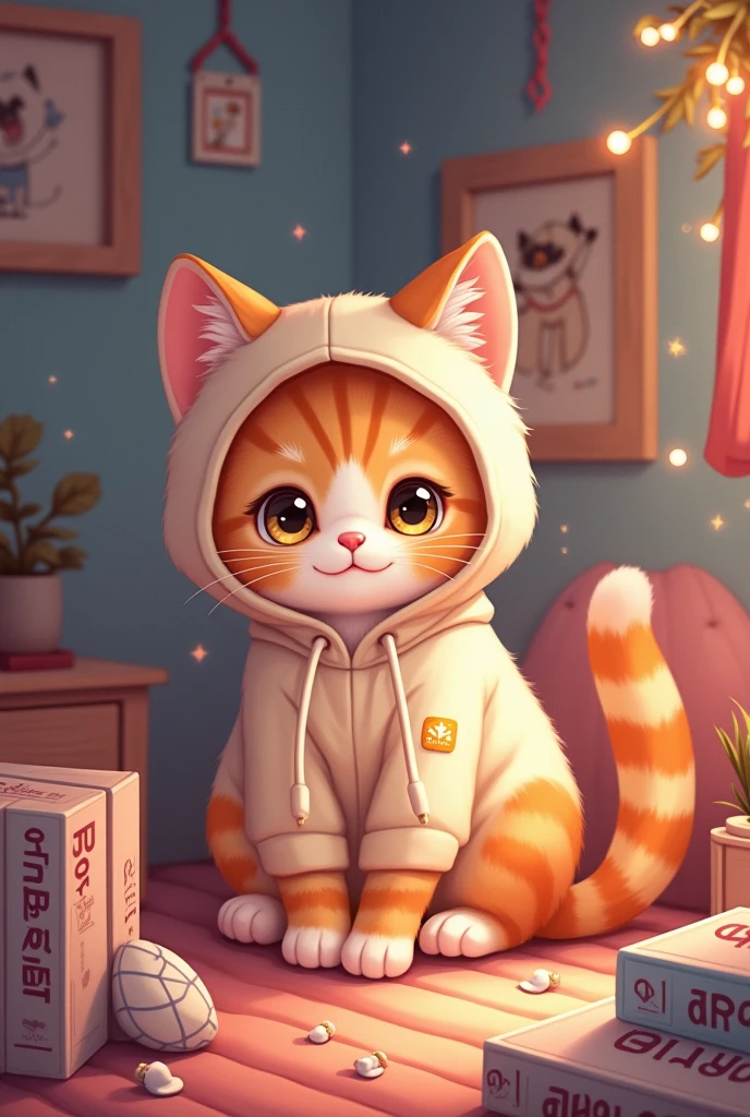 bts fan cat with all army bomb and bt21 albums