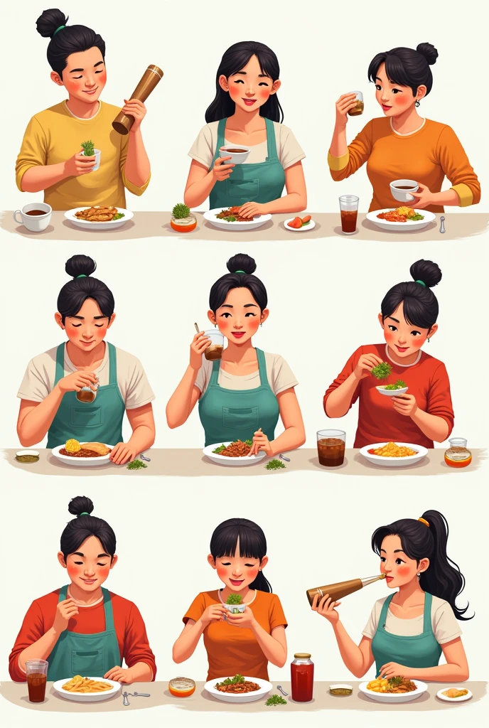 10 different eating positions 
