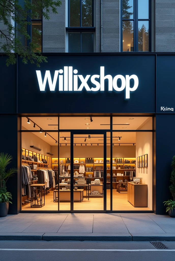 a physical store with a wide facade and dropshipping with the name willixshop