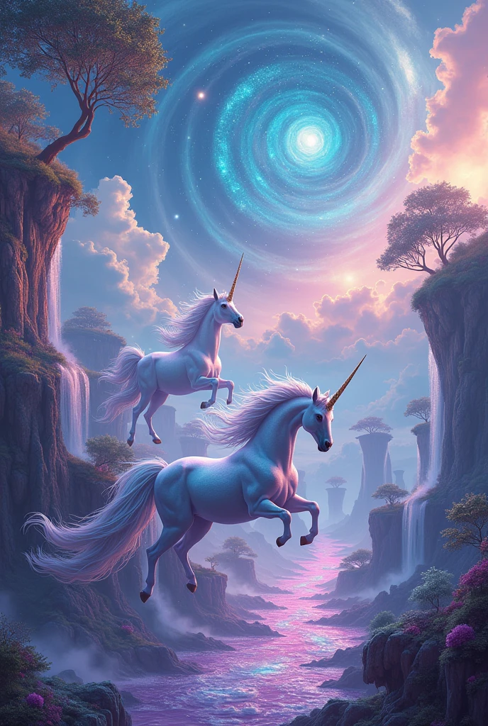 Create a super crazy image with unicorns that is as unreal and crazy as possible 