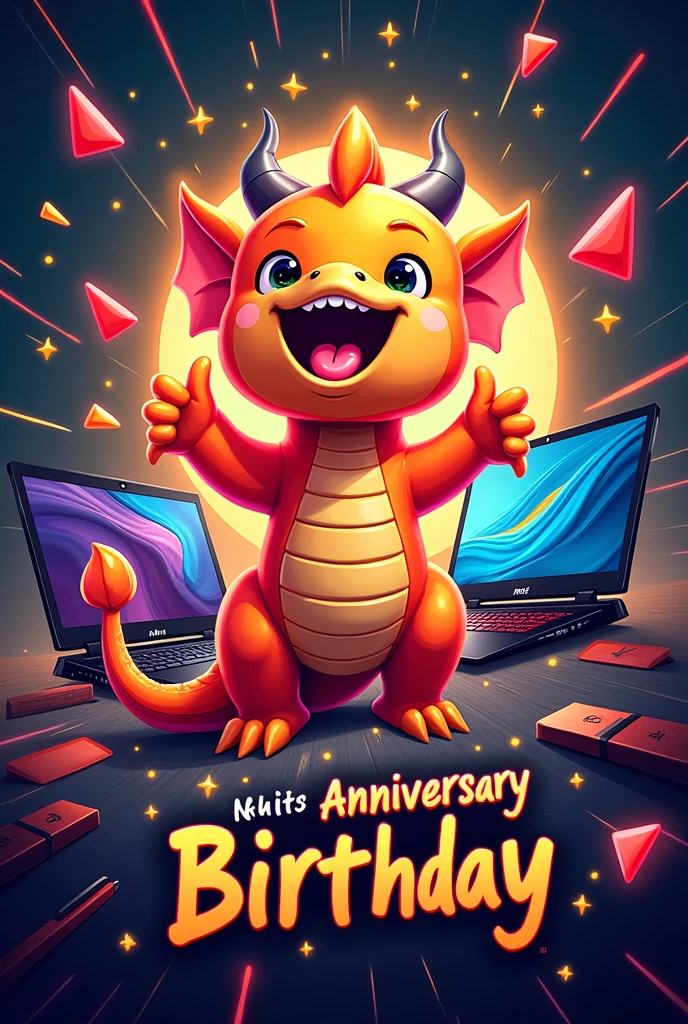 An anniversary birthday card , Featuring MSI Lucky , MPG InfiniteX2 14 , MPG TridentAS 14