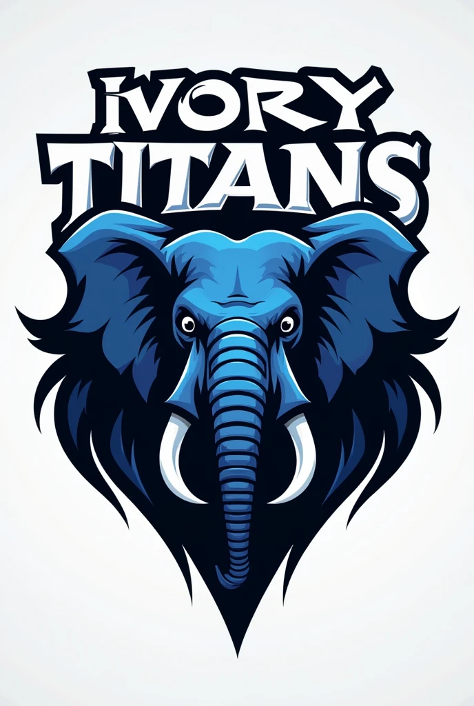 Create a photo of the logos for a sports team named ivory titans with a black blue and white color scheme