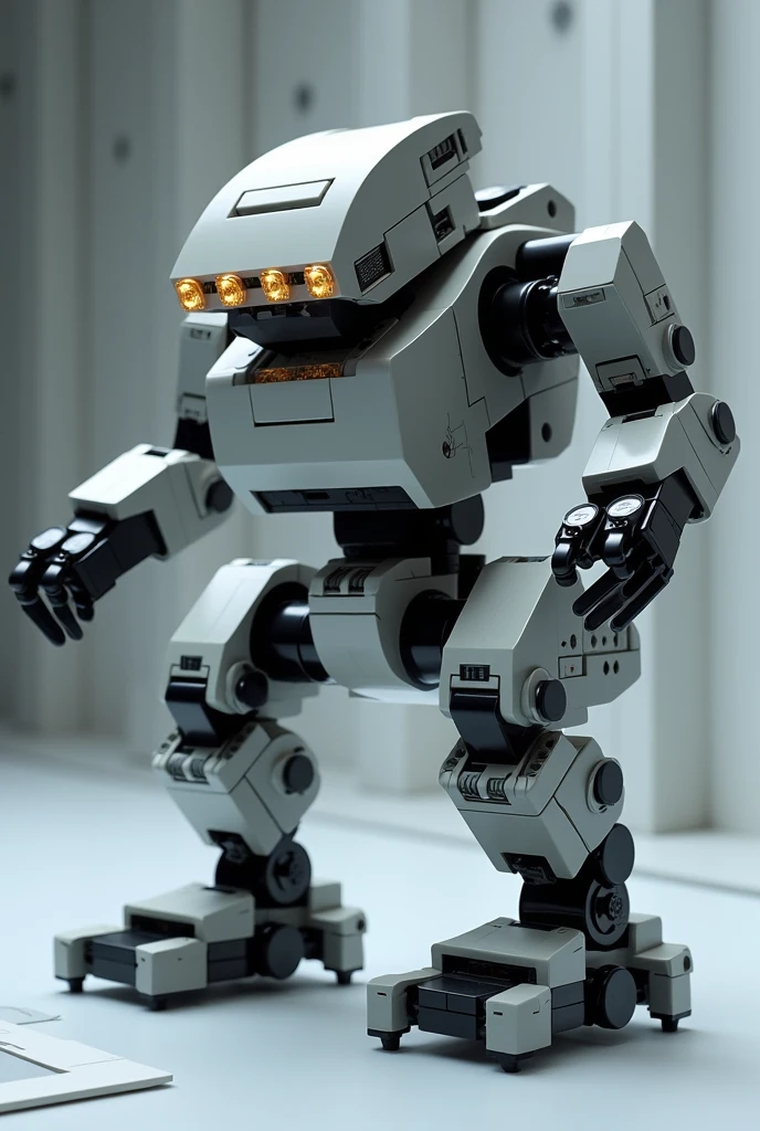 Create a robot made of lego spike with distance sensors, and this robot makes sound