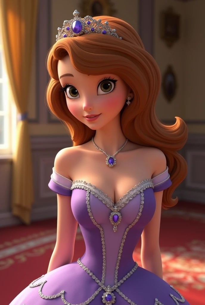 Create Princess Sofia She should be 1 More adult A little more adult She should have bigger breasts She should not look cute More adult More adult With a different dress But more adult Without a girl&#39;s face But more adult A little more adult Thinner More adult