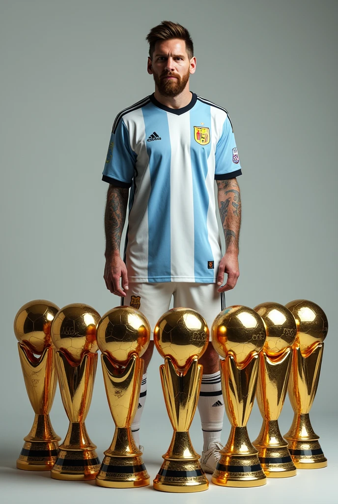 Messi with all of his ballon dor