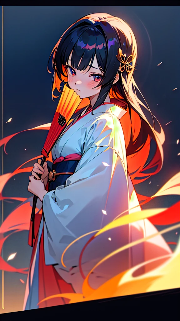 Anime girl in a kimono holding a fan, Anime Style 4k, Beautiful Anime girl, Core of the Night, Beautiful Anime woman, Beautiful Anime portrait, Cute Anime Girl, Anime Long Hair, Beautiful Anime style, Beautiful Anime, 4k anime wallpaper, Cute anime waifu in beautiful clothes, anime art wallpaper 4k, anime art wallpaper 4k
