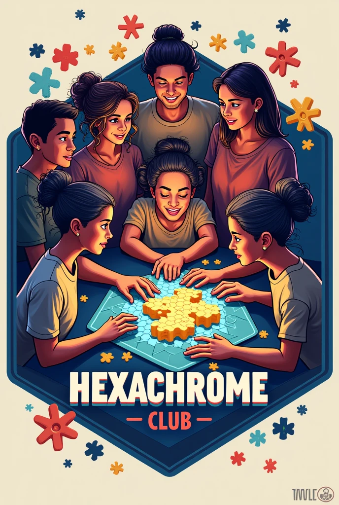 Merchandise TShirt for puzzle solving club named Hexachrome