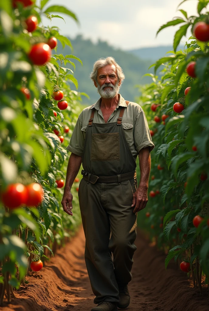 A man set in tometo crop
