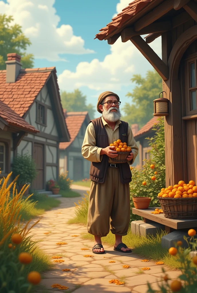 **Prompt for the Moral Story:**

1. **Setting**: A small village known for its close-knit community.
2. **Main Character**: Eli, a kind old man who is generous and shares his harvest with those in need.
3. **Conflict**: A greedy merchant notices Eli's generosity and tries to exploit it by offering a gold coin for his crops.
4. **Eli's Response**: Eli refuses the offer, emphasizing that true wealth comes from helping others instead of accumulating riches.
5. **Merchant's Downfall**: The merchant, driven by greed, leaves without the crops and later faces a storm that destroys his store.
6. **Resolution**: The merchant learns the value of kindness through Eli's actions and decides to change his ways, becoming generous like Eli.
7. **Moral**: True wealth is found in generosity and helping others rather than in material possessions.