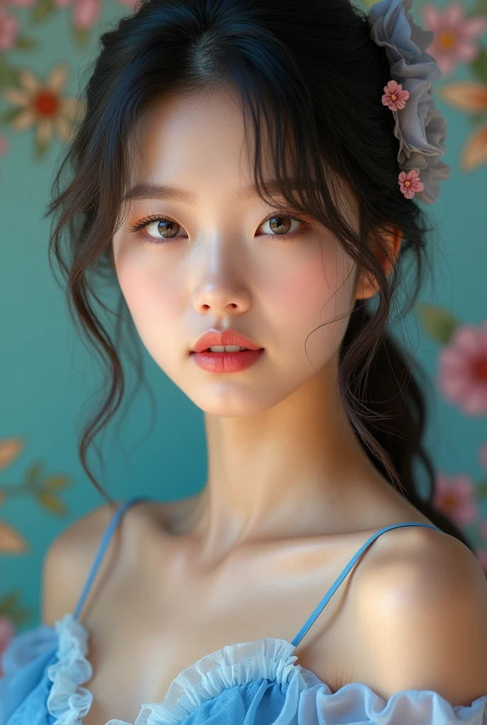 (masterpiece,Highest quality:1.4),(8k,RAW Photos,Photorealistic:1.4),Ultra-high resolution, ,(Glowing Skin:1.4),Detailed肌,Detailed顔,Detailed目,(Beautiful and shining eyes:1.2),Symmetrical eyes,Detailed耳,One person,Natural Makeup,(((Japanese Idols))),(Japanese Face),Detailed背景,Vivid background,、garden、Beautiful and shiny hair,,((Average age breasts)),Ultimate cuteness,(Detailed Live-action Alice in Wonderland、Beautiful blue outfit、Hair Ribbon、Fairy tale movies),,((Sharp Face)),Natural light,,(Very detailed ,Trend design for 2024,online shopping,LUMINE® Market,),Cleavage,Upper Body,,(Detailed,Location was great.),Realistic Humans,、Sexy Style