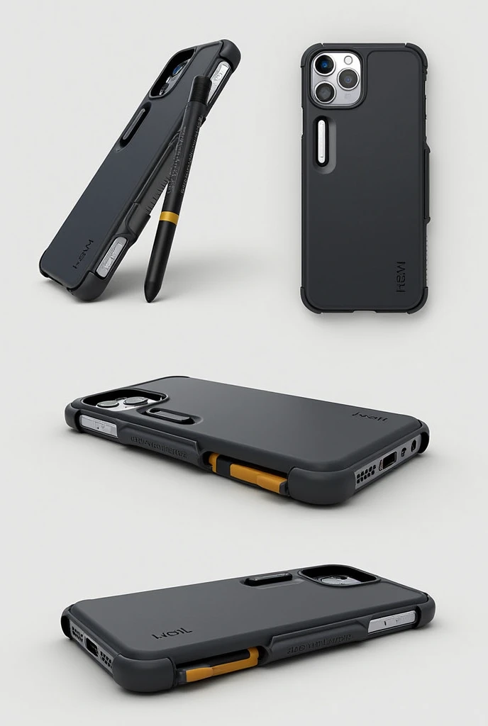 Phone case with removable pen, pencil, eraser and ruler