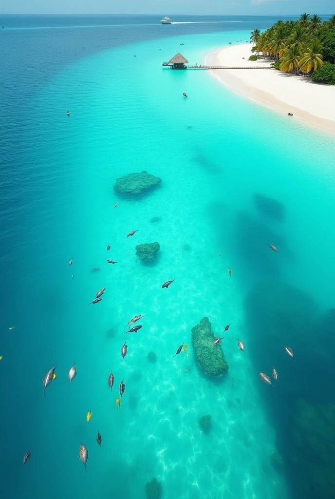 4K maldive blue ocean travel video