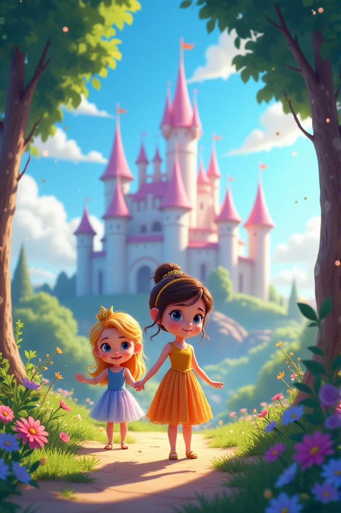Cartoon video, kids of 5-10 rincesses, kingdoms, fairies, magical creatures, unicorns included. 3 mins long.