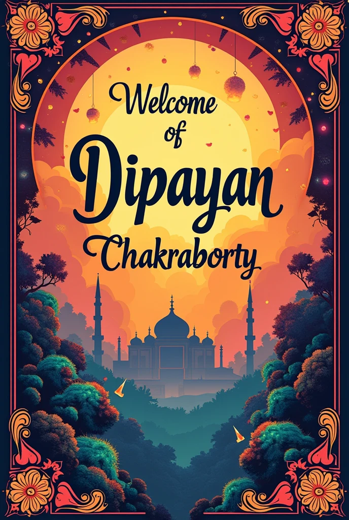 Welcome poster by addings the name of Dipayan Chakraborty