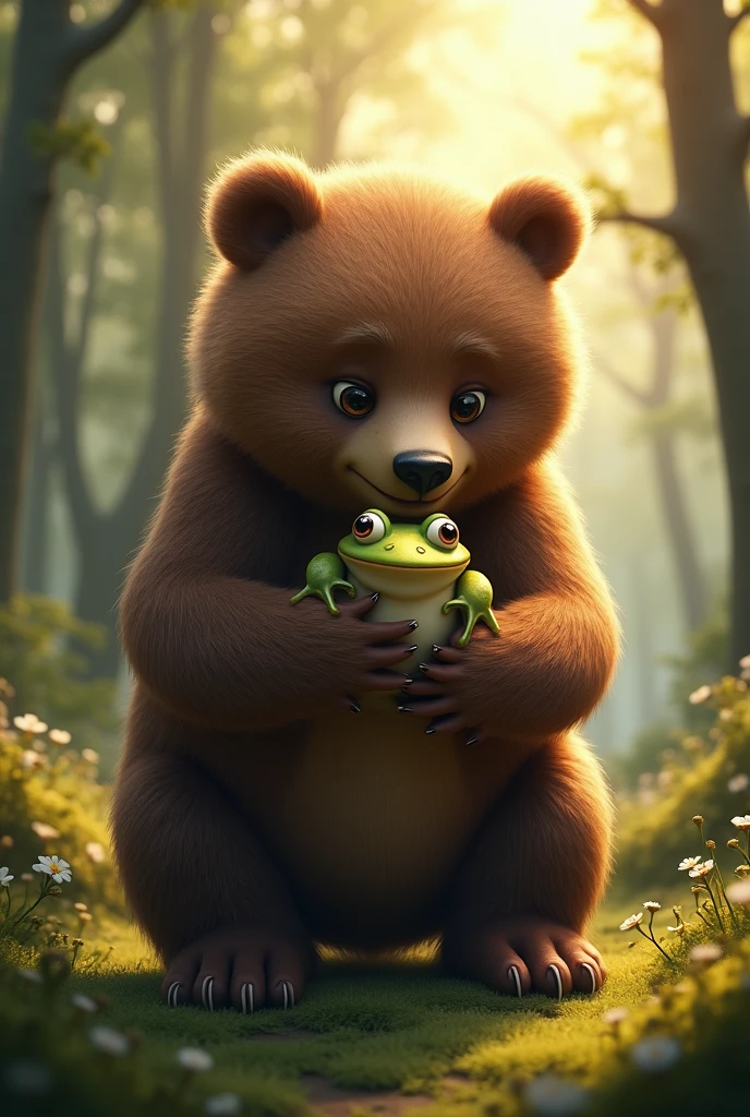 Bear holding a frog