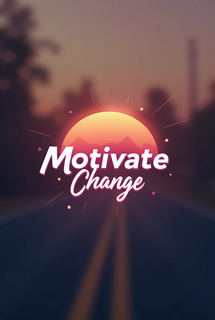 Create a logo for a YouTube channel named as motivate2change use some inspirating background,with beautiful colour theme,that not only attract viewers but also improve YouTube SEO,suits to channel name you may use some motivational quotes blurry in background use channel name ,not YouTube logo use soft colours, gradient in text and is readable