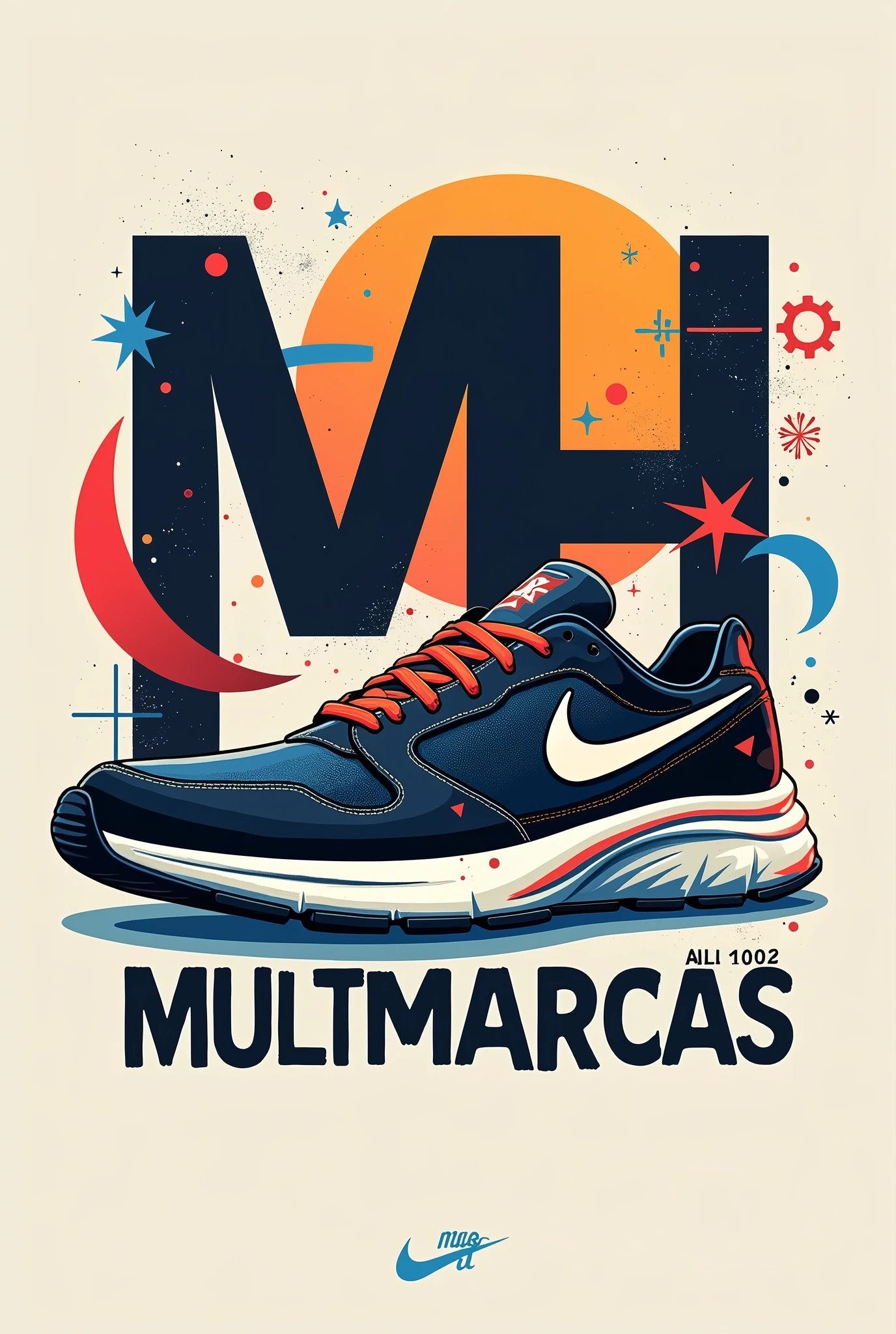 Create a logo with the name MH multimarcas for selling sneakers More images in this style 
