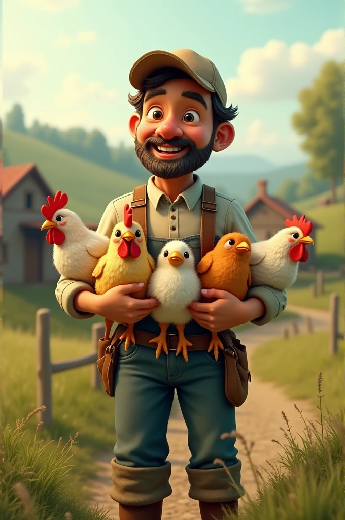 As soon as you say: Drink Pio, and that he carries a hen, a rooster and two chicks