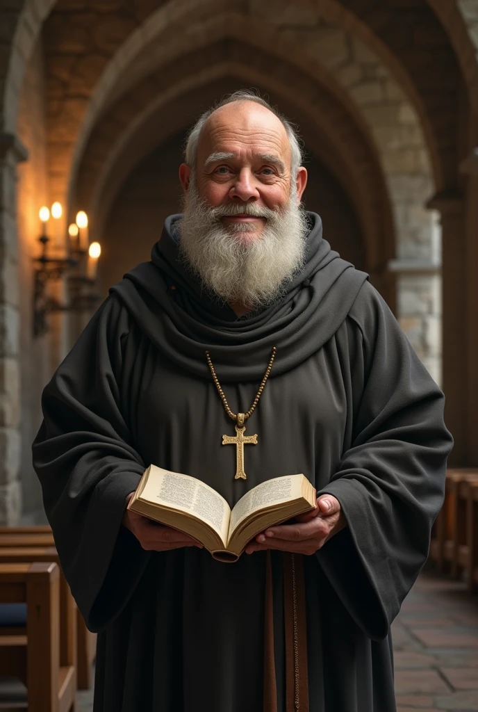 Elderly dominician monk overweight attractive