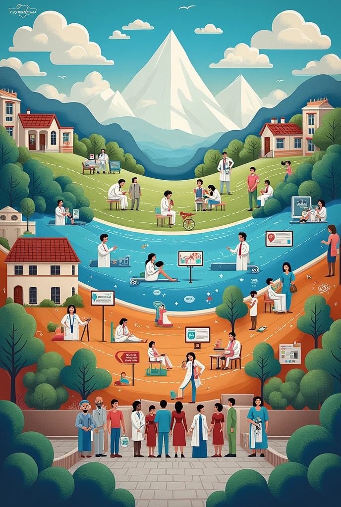 Mural of the levels of care of the national health system 
