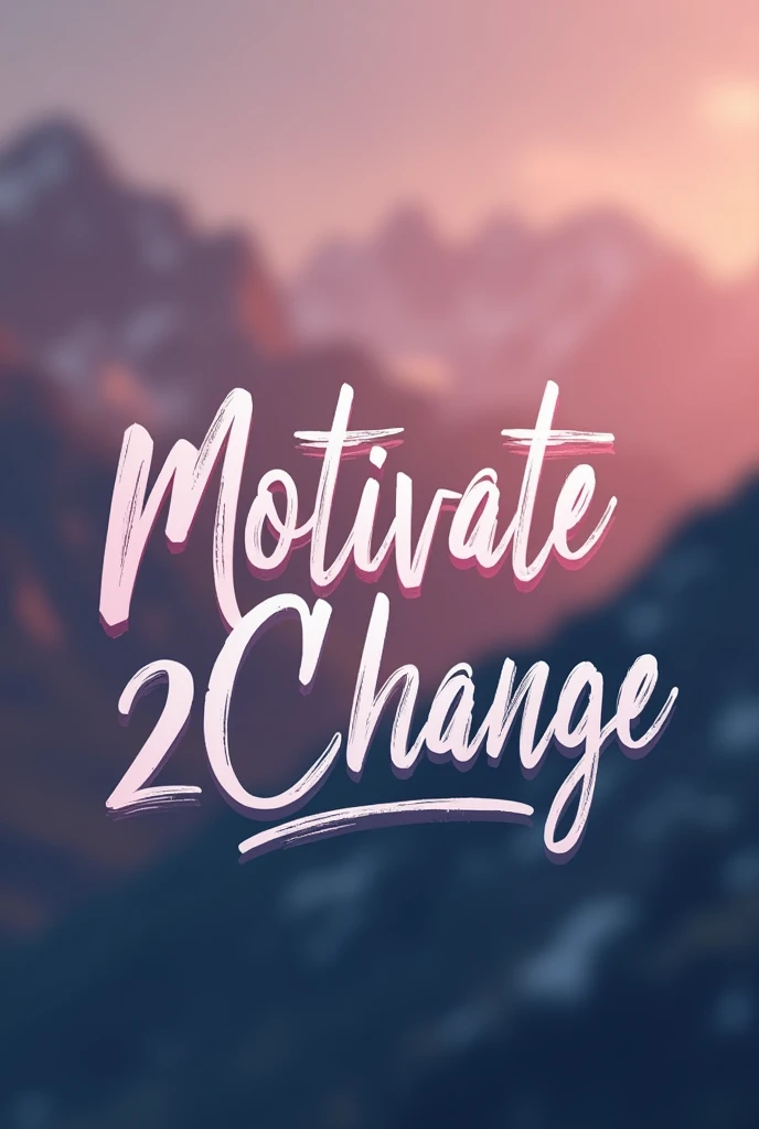 Create a logo for a YouTube channel named as motivate2change use some inspirating background,with beautiful colour theme,that not only attract viewers but also improve YouTube SEO,suits to channel name you may use some motivational quotes blurry in background use channel name ,not YouTube logo use soft colours, gradient in text and is readable ,write 2 big then cut it off from between where you write motivate to change ,The image you created is so good but can you just change it's background colour