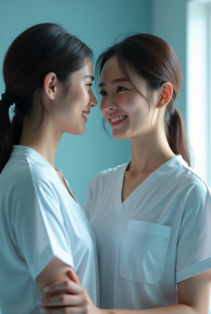 ultra realistic, realistic, 4k, textured skin, couple, nurse
