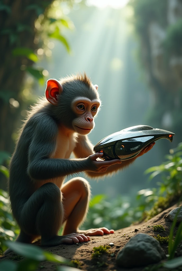 Drone in monkey hand
