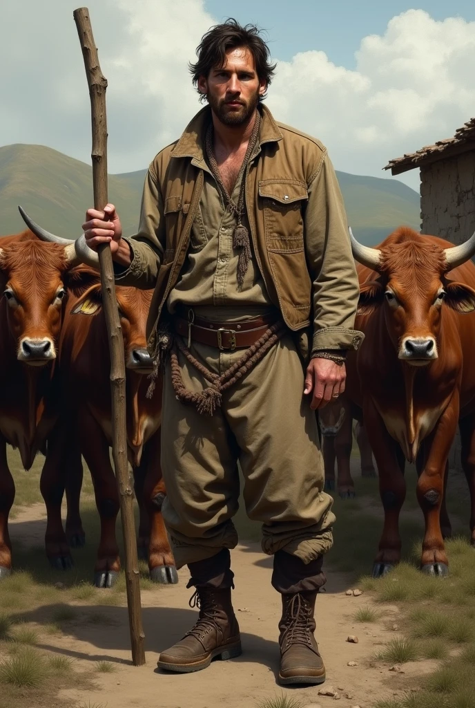 Messi as a poor cowherd.