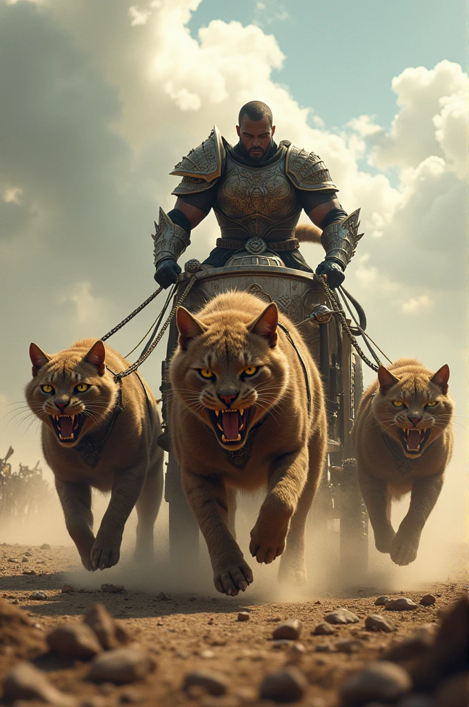 A war chariot pulled by cats