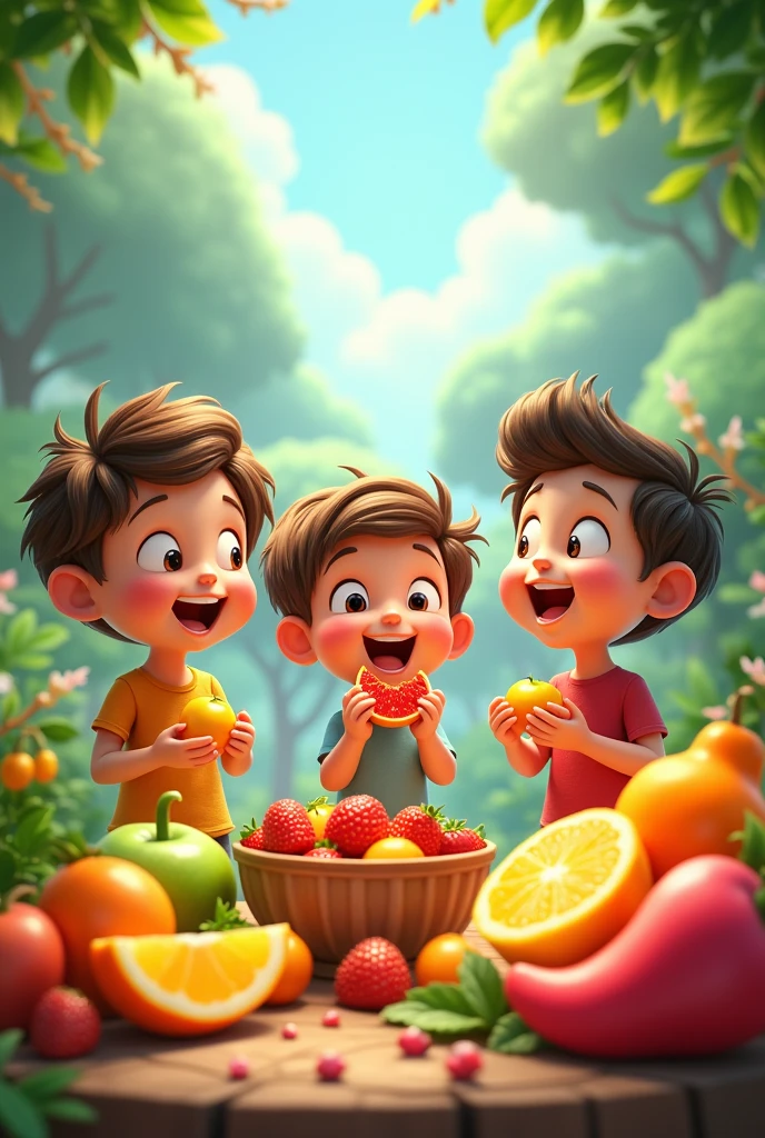 Animated children eating fruit, something more educational