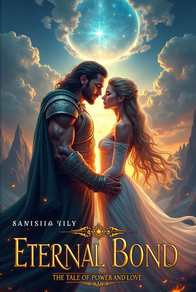 Create a book cover for the title-"Eternal Bond: The Tale of Power and Love".also include this title on the book cover