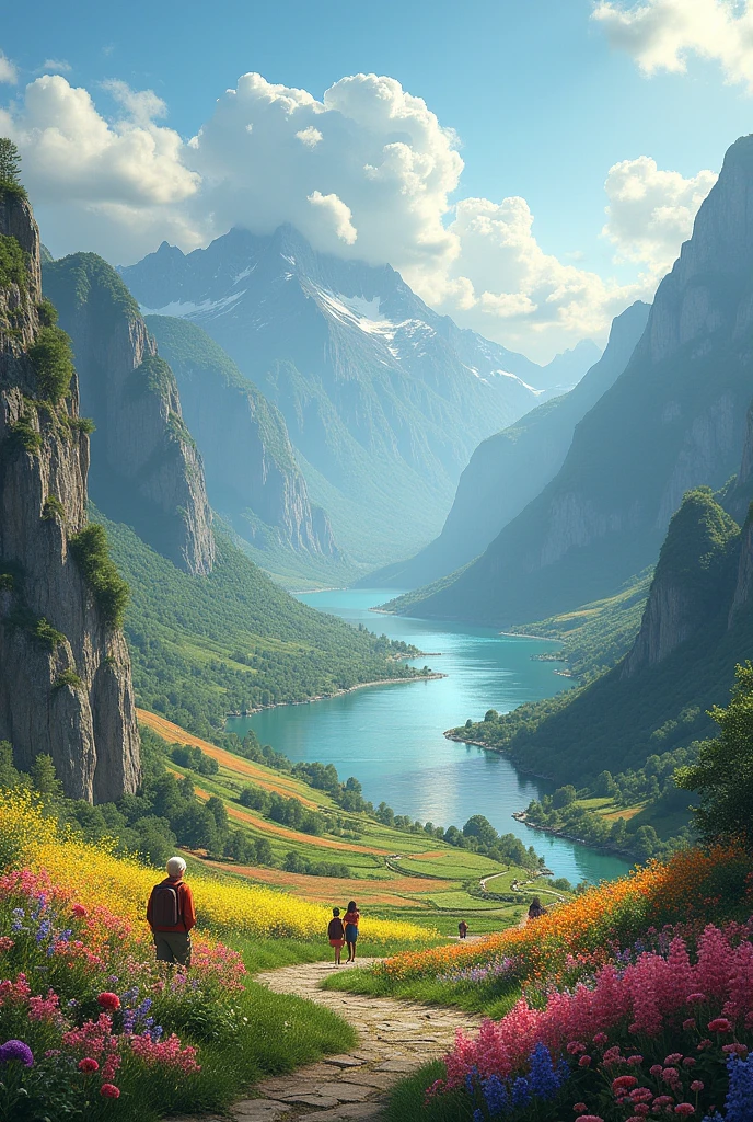 Nature blooms in all its splendor. Imagine vast landscapes with imposing mountains, crystal clear rivers, and fields of flowers that stretch as far as the eye can see. The temperature would always be pleasant, with a gentle breeze and a warm sun. Relationships between people would be full of love, respect and understanding, no room for pain or sadness. It would be a place where every individual could explore their passions and talents without restrictions., surrounded by beauty, until, and music that inspires the soul. Connections with others and with the environment would be deep and authentic., creating a sense of community and belonging.