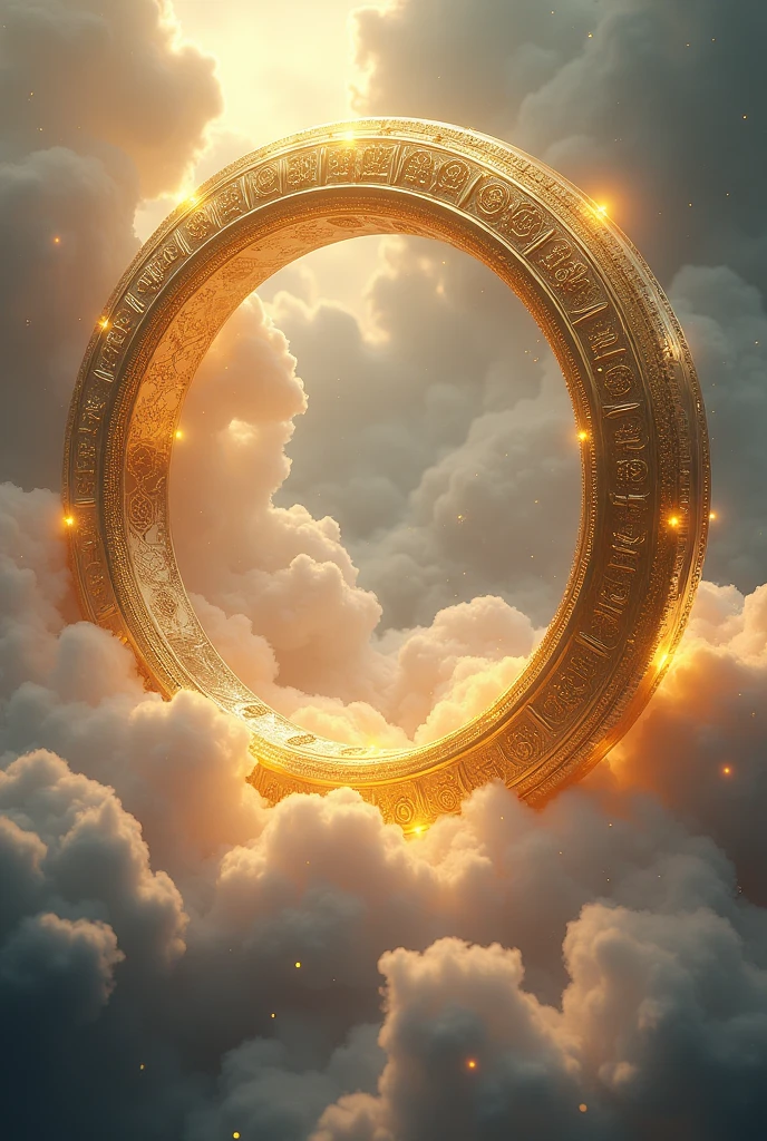 Zodiac big golden ring clouds fantasy