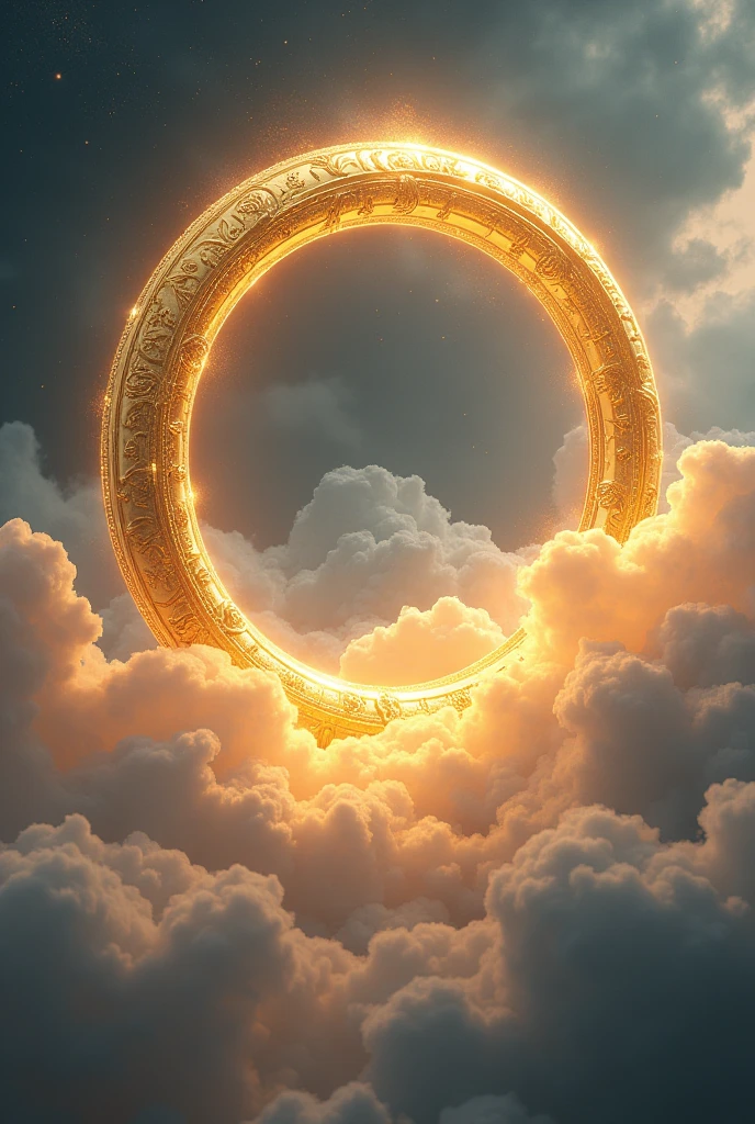 Zodiac big golden ring clouds fantasy