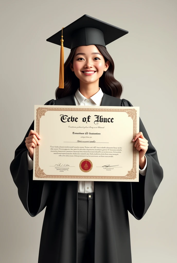 1 graduate holding 1 graduation certificate,要Back,Back