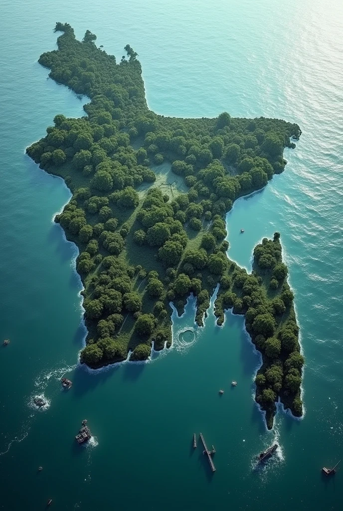 Make Bangladesh map flooded inside and outside